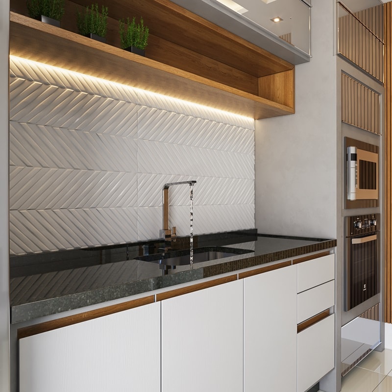 Pia de Cozinha 2,00m Granito LA Pias Verde Ubatuba STD - P20001VU