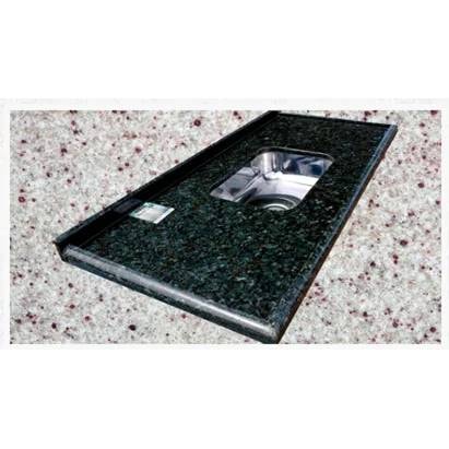Pia de Cozinha 2,00m Granito MSJ Boleada Simples Verde Ubatuba