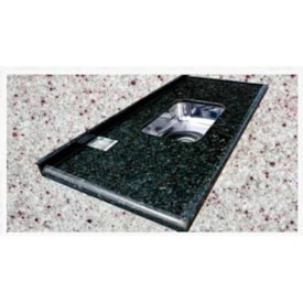 Pia de Cozinha 2,00m Granito MSJ Boleada Simples Verde Ubatuba