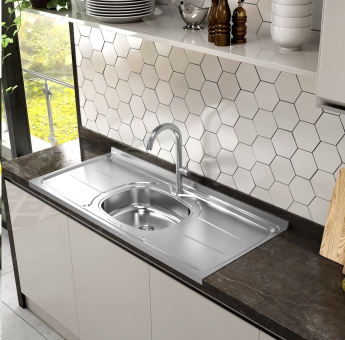 Pia de Cozinha em Aço Inox Ghelplus Plus 120x53cm - 10.01.31200