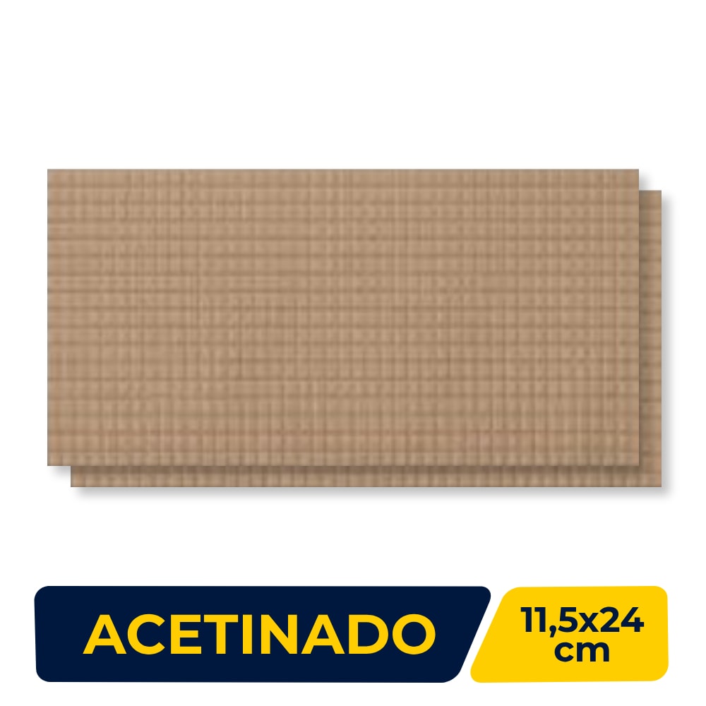 Piso Cerâmico Acetinado 11,5x24cm Caixa 1,00m² Gail Strada Camur - Caixa com 33 Peças - 1077/1810