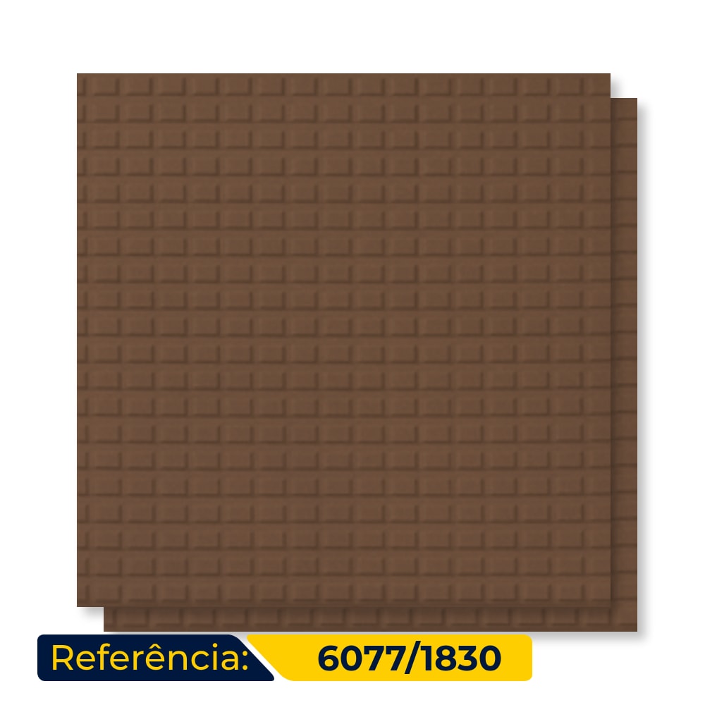 Piso Cerâmico Acetinado 18x18cm Caixa 1,00m² Gaiil Trama Chocolate - Caixa com 28 Peças - 6077/1830