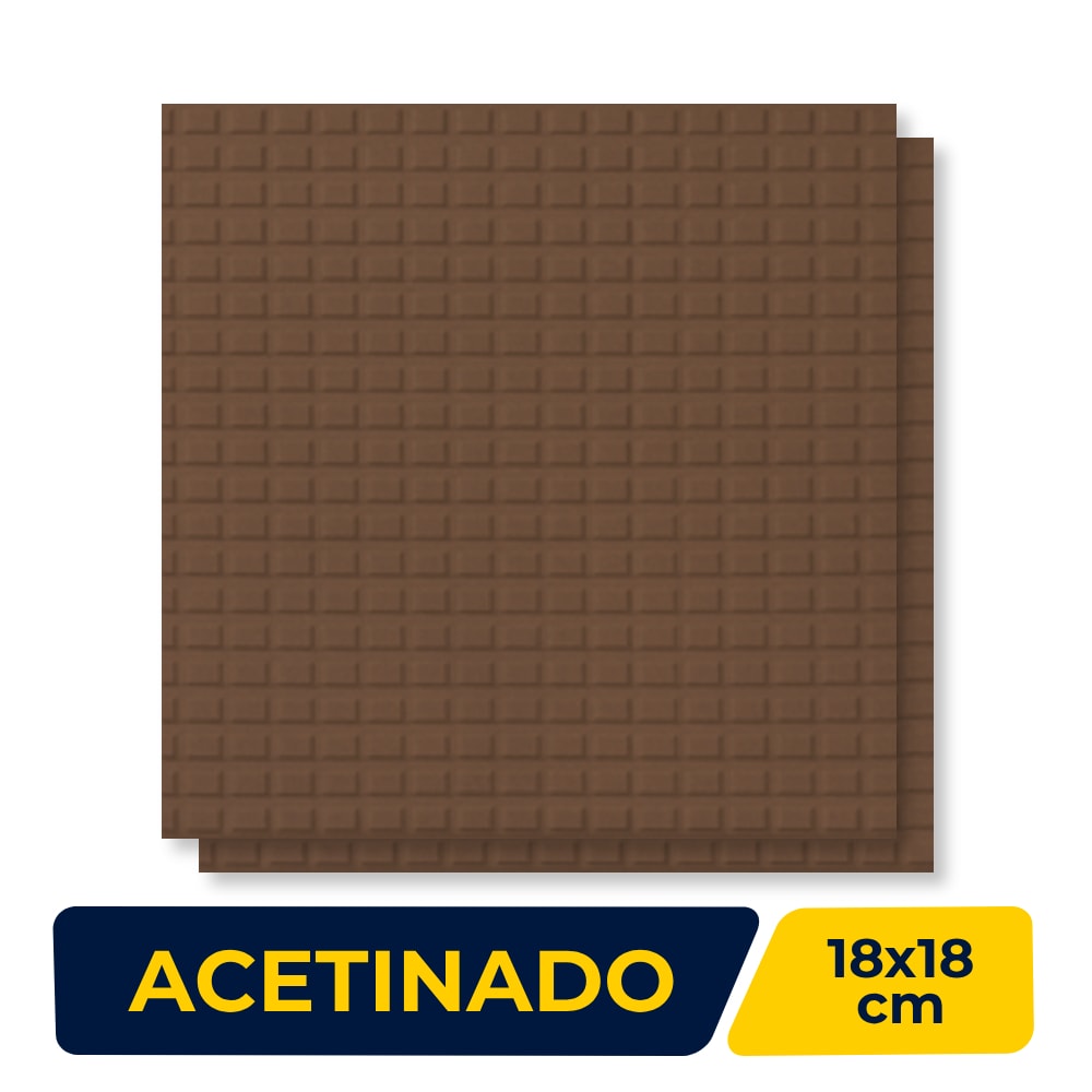 Piso Cerâmico Acetinado 18x18cm Caixa 1,00m² Gaiil Trama Chocolate - Caixa com 28 Peças - 6077/1830