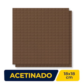 Piso Cerâmico Acetinado 18x18cm Caixa 1,00m² Gaiil Trama Chocolate - Caixa com 28 Peças - 6077/1830