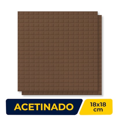 Piso Cerâmico Acetinado 18x18cm Caixa 1,00m² Gaiil Trama Chocolate - Caixa com 28 Peças - 6077/1830