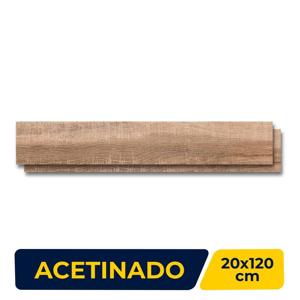 Piso Cerâmico Acetinado 20x120cm Caixa 2,18m² Lume Vila Capri - Retificado