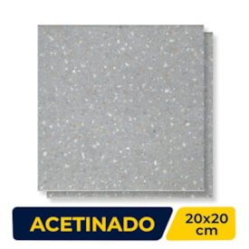 Piso Cerâmico Acetinado 20x20cm Caixa 1,18m² Roca Casablanca Terrazo Fun Gray - CAHYD014-88