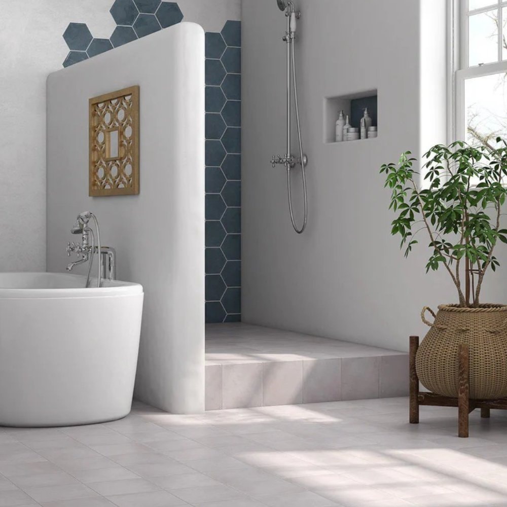 Piso Cerâmico Acetinado 20x20cm Caixa 1,18m² Roca Maiolica Tender Gray Floor - MAIF26188