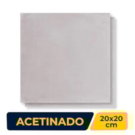 Piso Cerâmico Acetinado 20x20cm Caixa 1,18m² Roca Maiolica Tender Gray Floor - MAIF26188