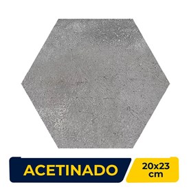 Piso Cerâmico Acetinado 20x23cm Caixa 1,13m² Incepa Seattle Gris Bold - INC07490001A