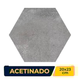 Piso Cerâmico Acetinado 20x23cm Caixa 1,13m² Incepa Seattle Gris Bold - INC07490001A