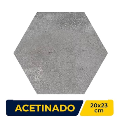 Piso Cerâmico Acetinado 20x23cm Caixa 1,13m² Incepa Seattle Gris Bold - INC07490001A