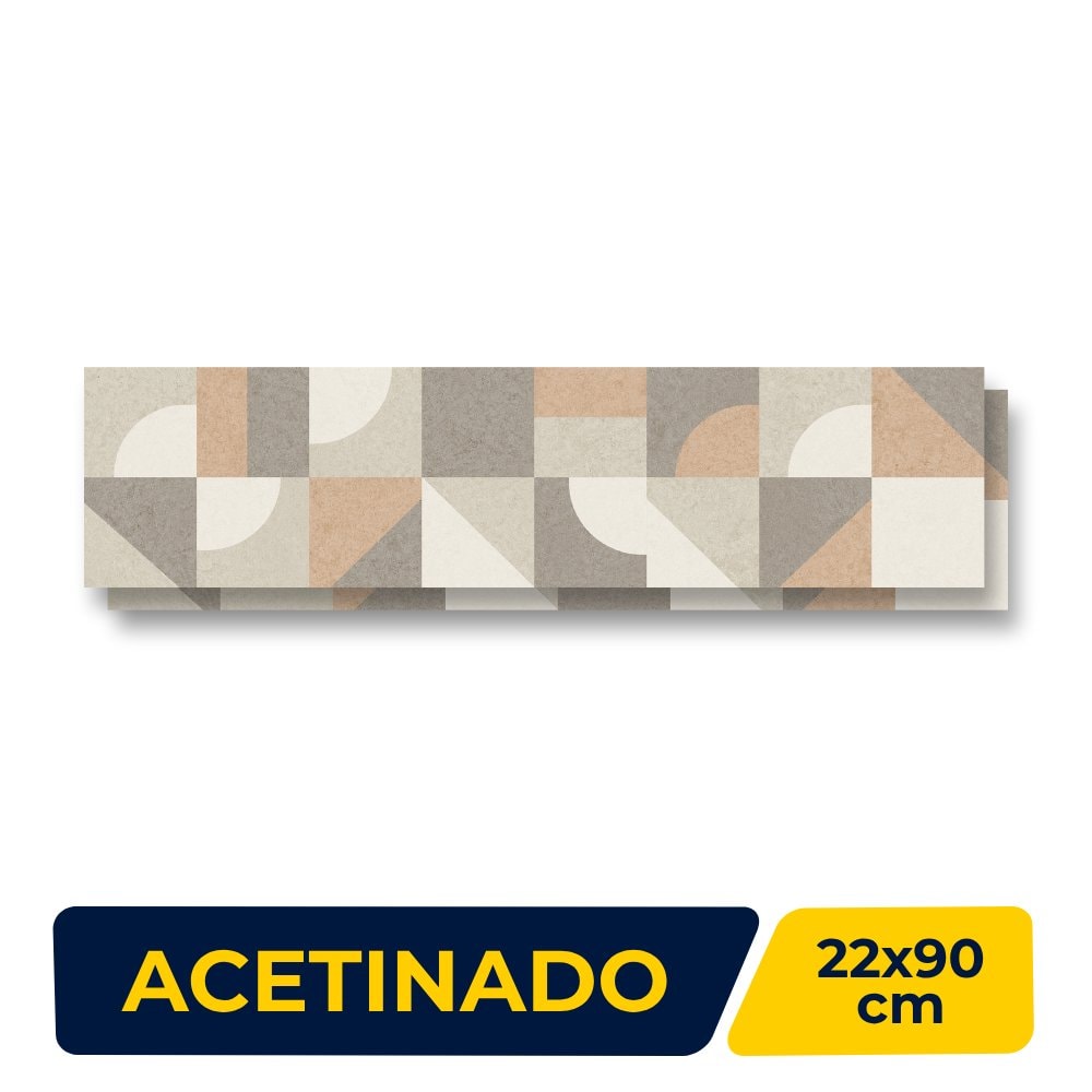 Piso Cerâmico Acetinado 22x90cm Caixa 1,80m² Lume Artesan Gris Liso Retificado
