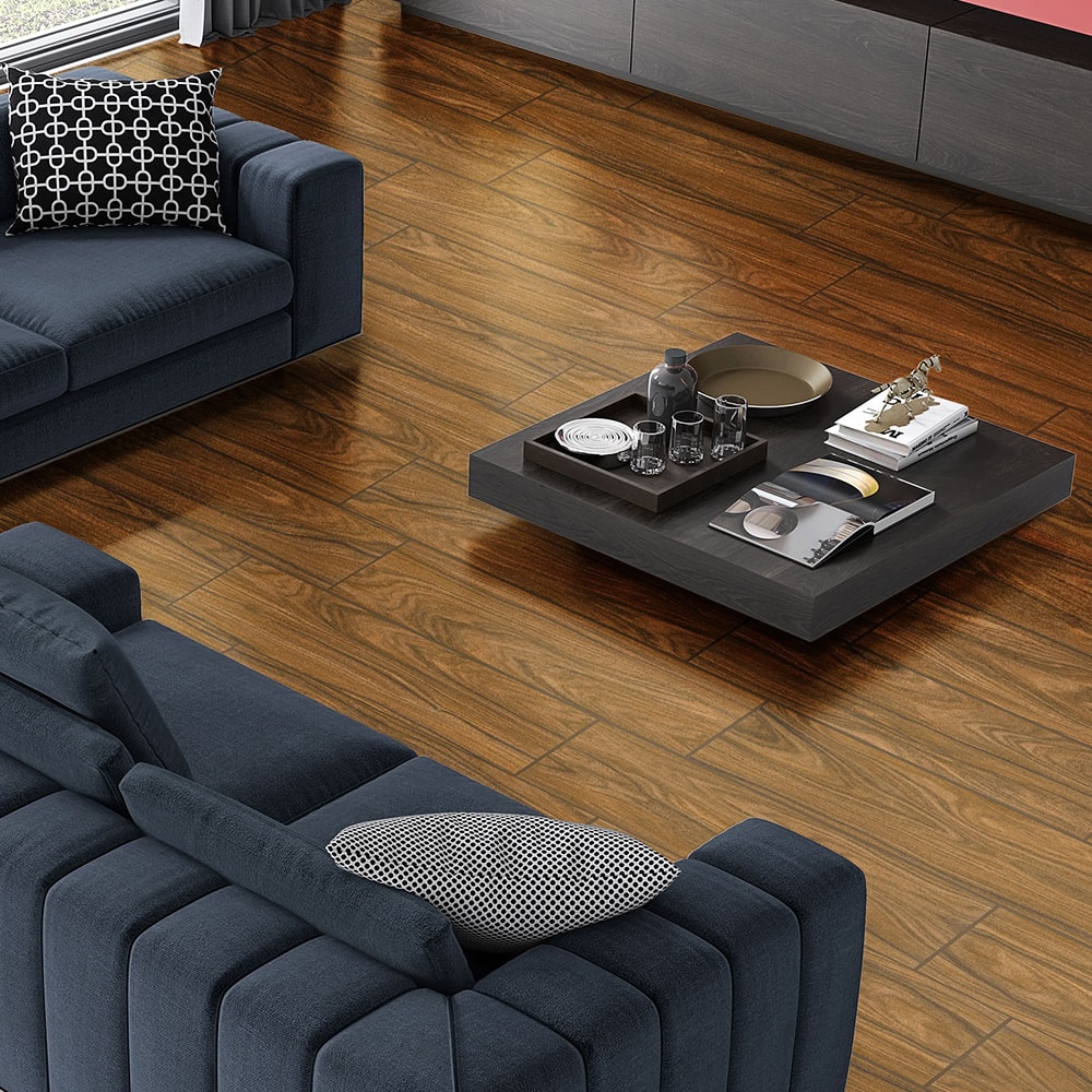 Piso Cerâmico Acetinado 22x90cm Caixa 1,80m² Lume Ebano Lisa Retificado