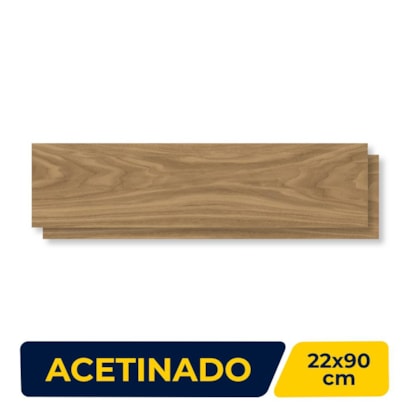 Piso Cerâmico Acetinado 22x90cm Caixa 2,39m² Lume Cipreste Liso Retificado