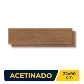 Piso Cerâmico Acetinado 22x90cm Caixa 2,39m² Lume Treviso Liso Retificado