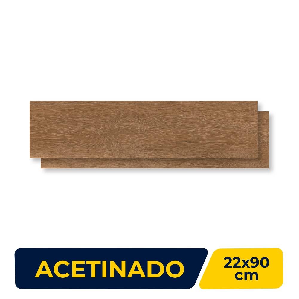 Piso Cerâmico Acetinado 22x90cm Caixa 2,39m² Lume Treviso Liso Retificado