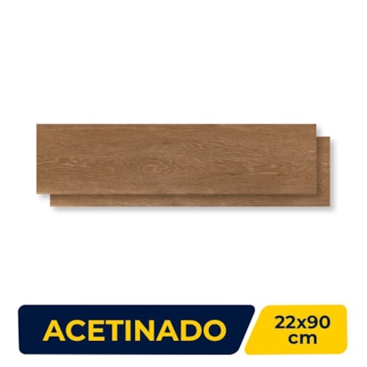 Piso Cerâmico Acetinado 22x90cm Caixa 2,39m² Lume Treviso Liso Retificado