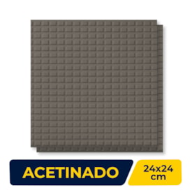 Piso Cerâmico Acetinado 24x24cm Caixa 1,00m² Gail Trama Cinza Platina - Caixa com 16 Peças - 6027/1750