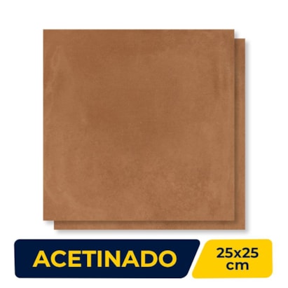 Piso Cerâmico Acetinado 25x25cm Caixa 1,50m² Aylla Cotto Ocra Bold - 125013