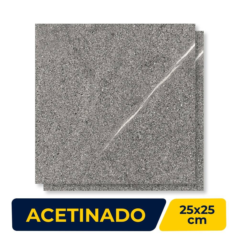 Piso Cerâmico Acetinado 25x25cm Caixa 1,50m² Aylla Piasentina Bold - 125005