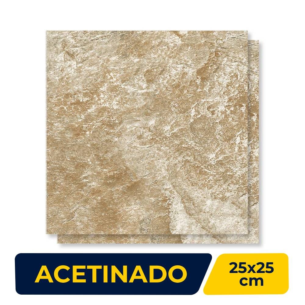 Piso Cerâmico Acetinado 25x25cm Caixa 1,50m² Aylla São Tome Bold - 125006