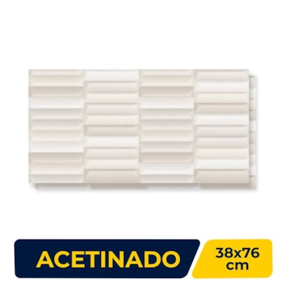 Piso Cerâmico Acetinado 38x76cm Caixa 2,02m² Embramaco Citadino Bone Retificado - RT38016