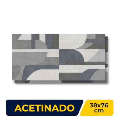 Piso Cerâmico Acetinado 38x76cm Caixa 2,02m² Embramaco Living Decor Retificado - RT38019