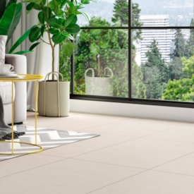 Piso Cerâmico Acetinado 54x54cm Caixa 2,60m² ViaÁpia Cimento Marfim Retificado - VA54115