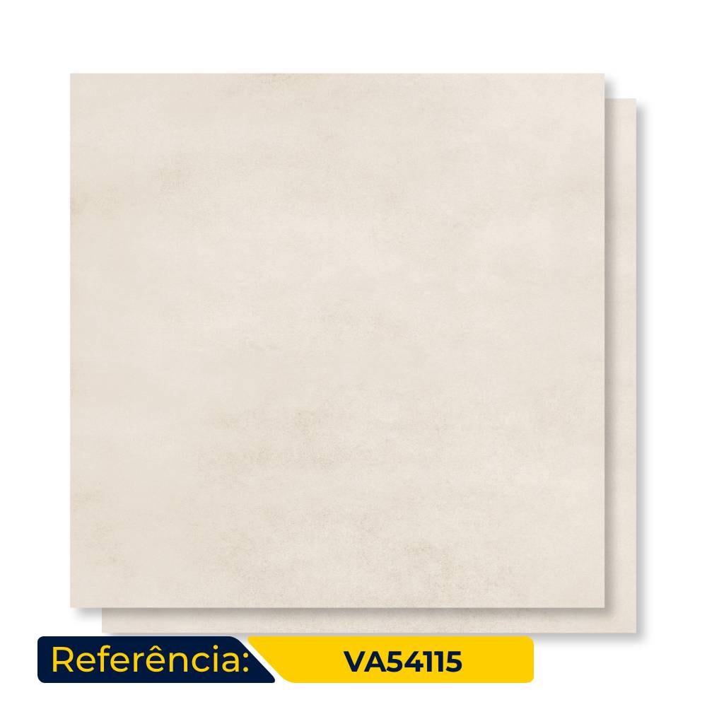 Piso Cerâmico Acetinado 54x54cm Caixa 2,60m² ViaÁpia Cimento Marfim Retificado - VA54115