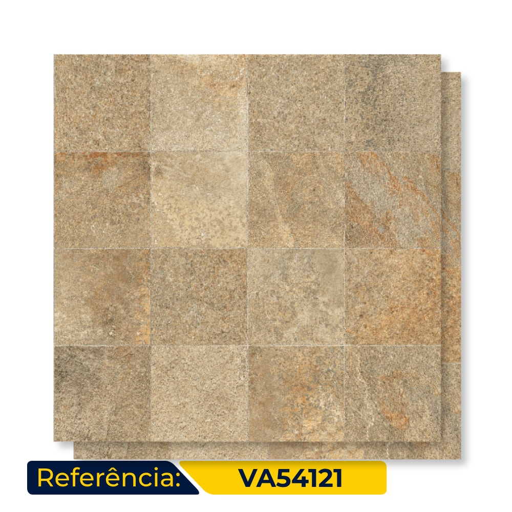 Piso Cerâmico Acetinado 54x54cm Caixa 2,60m² ViaÁpia Napole Retificado - VA54121