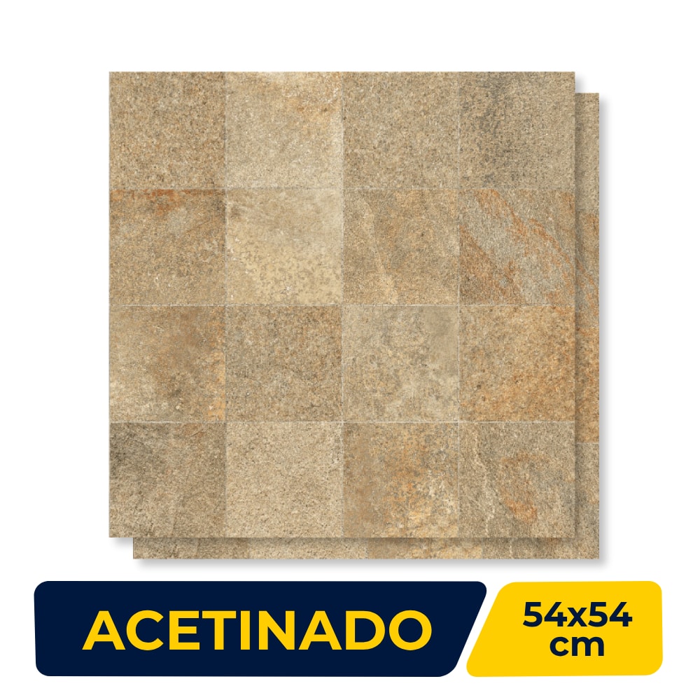 Piso Cerâmico Acetinado 54x54cm Caixa 2,60m² ViaÁpia Napole Retificado - VA54121