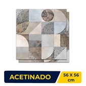 Piso Cerâmico Acetinado 56x56cm Caixa 2,16m² Karina Art Trend Retificado - 56018 
