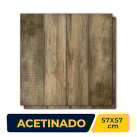 Piso Cerâmico Acetinado 57x57cm Caixa 2,30m² Lef Cabernet Bold - LF59617