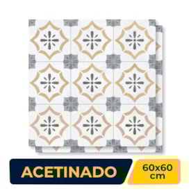 Piso Cerâmico Acetinado 60x60cm Caixa 2,52m² Embramaco Milano Retificado - 60937