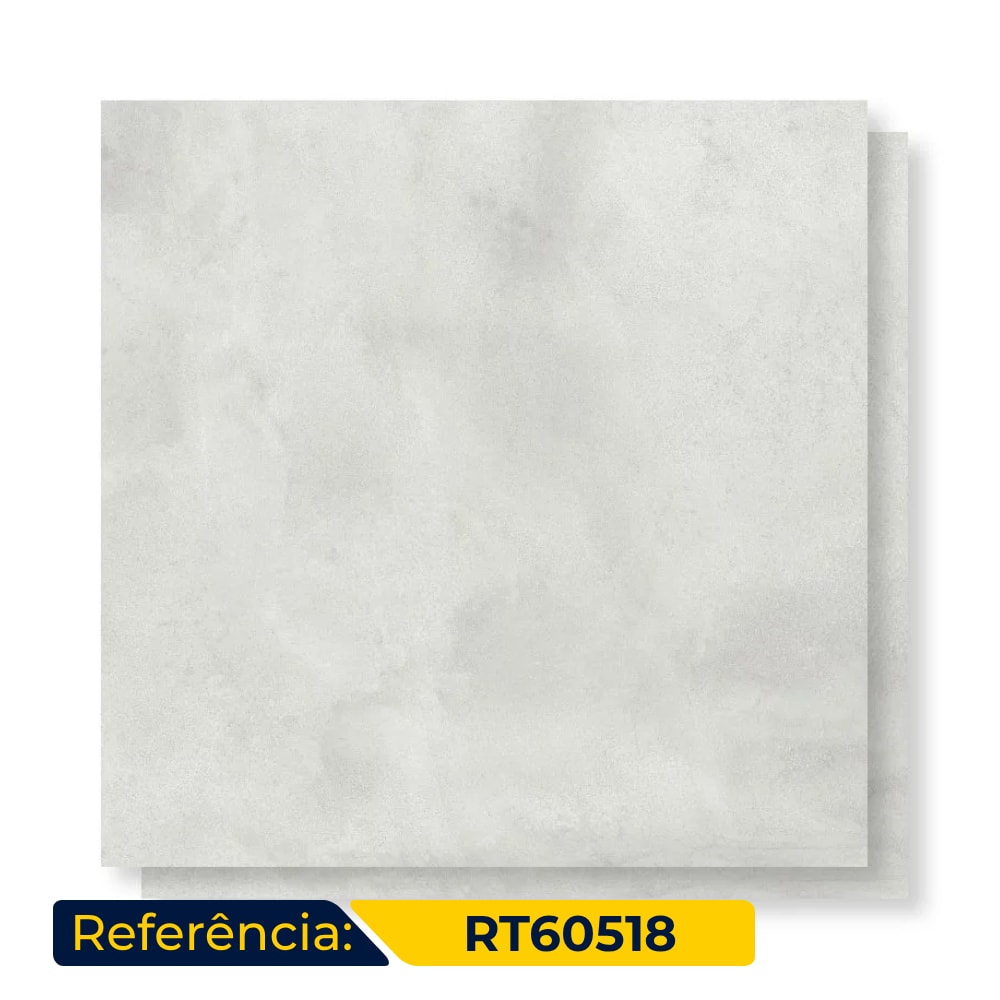 Piso Cerâmico Acetinado 60x60cm Caixa 2,52m² Esther Manhatan Gris Retificado - RT60518