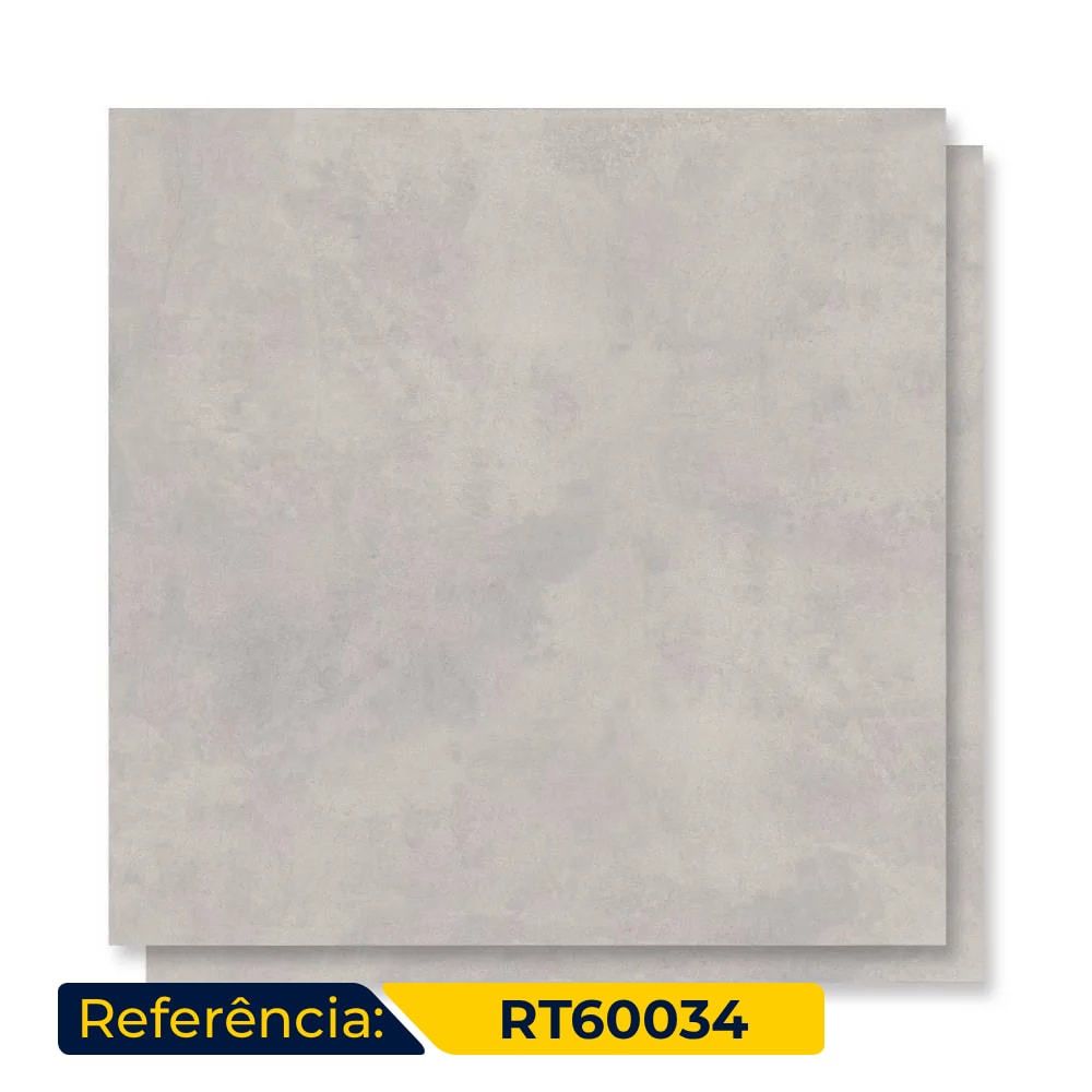 Piso Cerâmico Acetinado 60x60cm Caixa 2,52m² Esther Nevada Retificado - RT60034