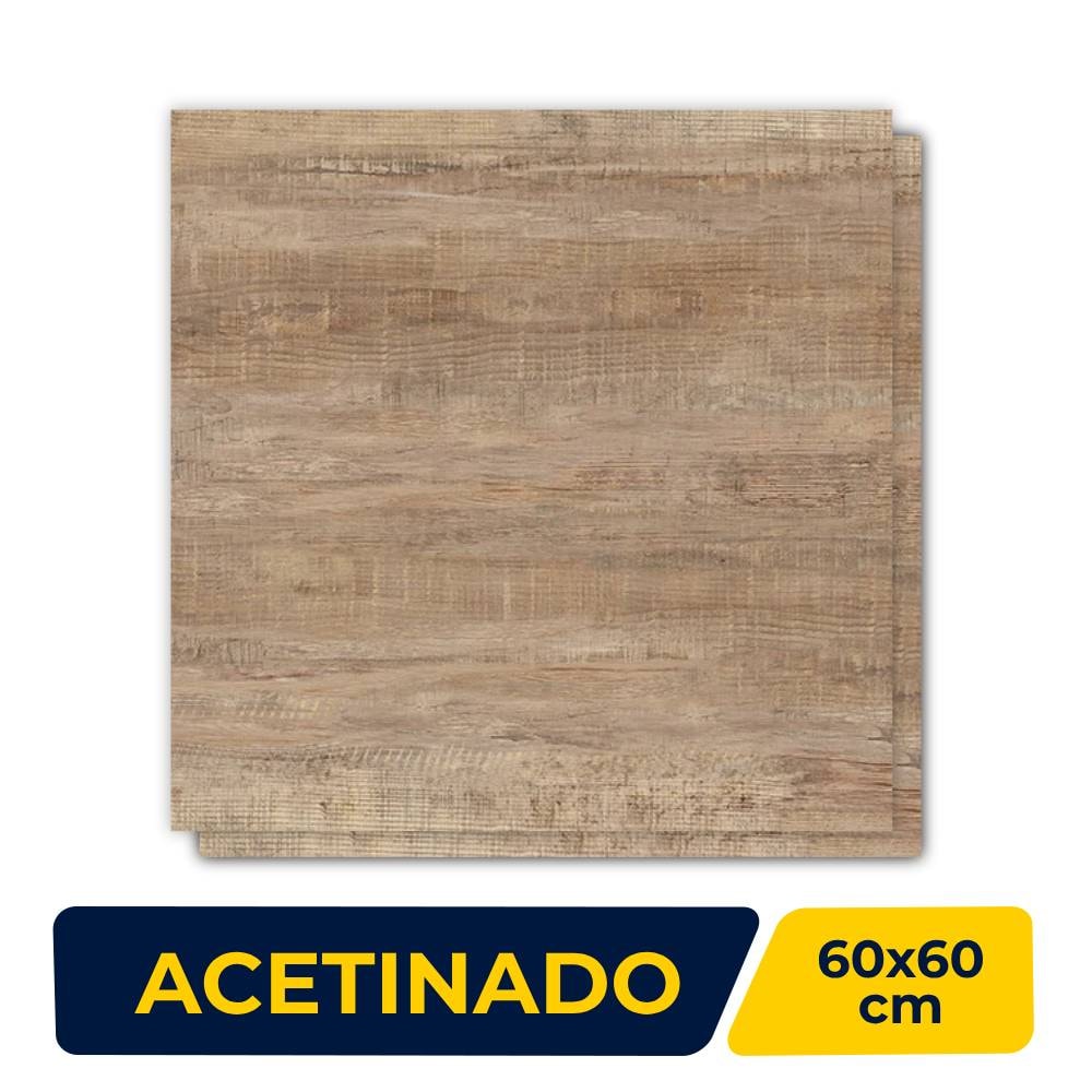 Piso Cerâmico Acetinado 60x60cm Caixa 2,52m² Esther Salinas Brown Retificado - 60442