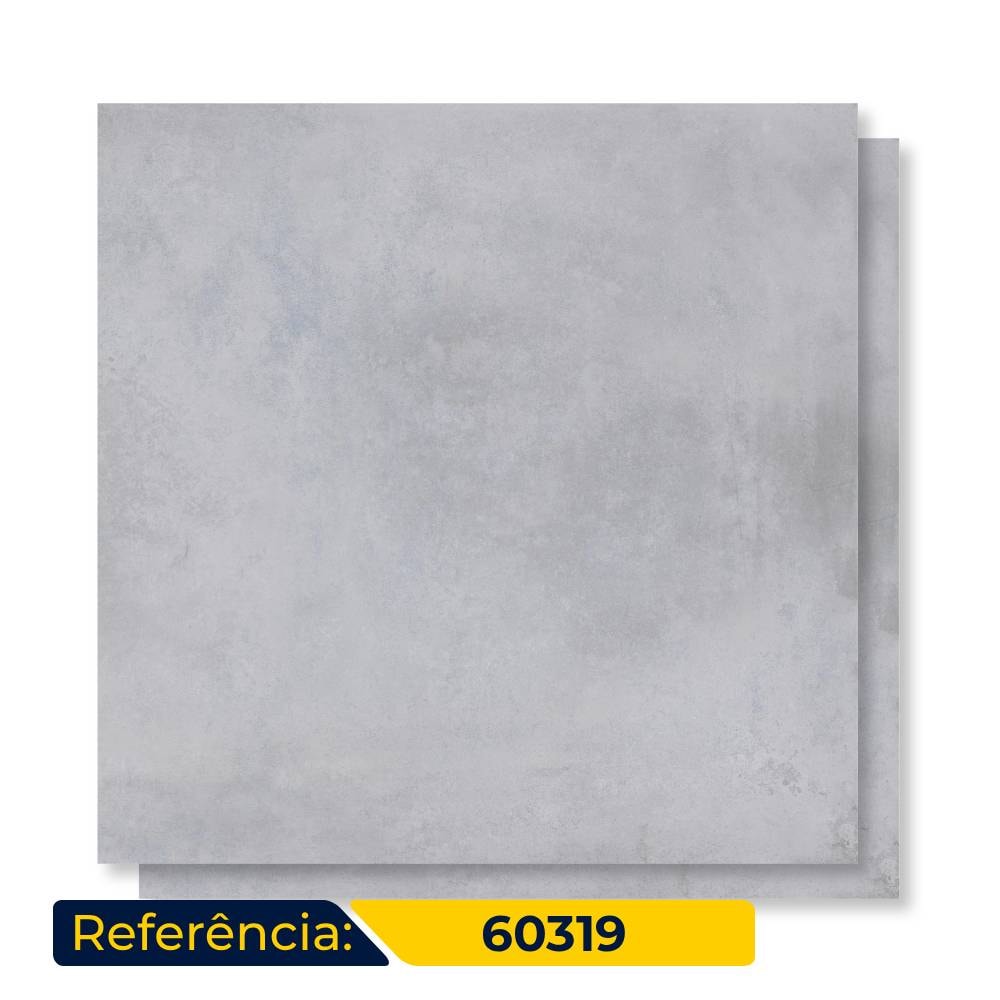 Piso Cerâmico Acetinado 60x60cm Caixa 2,52m² Karina Duran Grafite Retificado - 60319