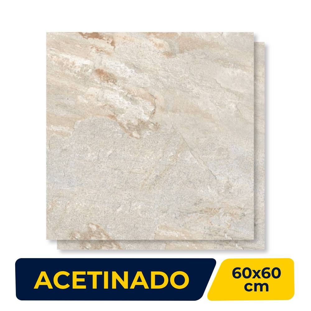 Piso Cerâmico Acetinado 60x60cm Caixa 2,52m² Karina Magma No Slip Retificado - 60322