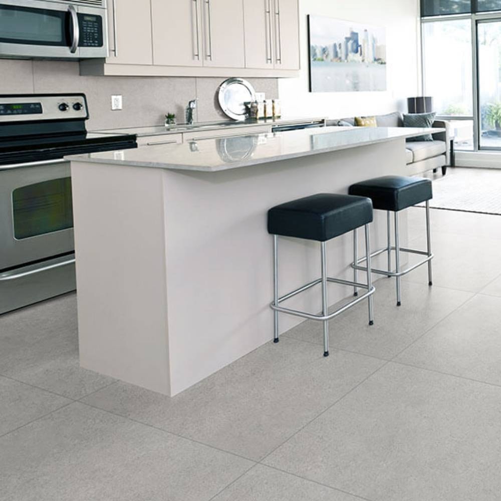 Piso Cerâmico Acetinado 71x71cm Caixa 2,52m² Duragres Alvorada Cinza In Retificado