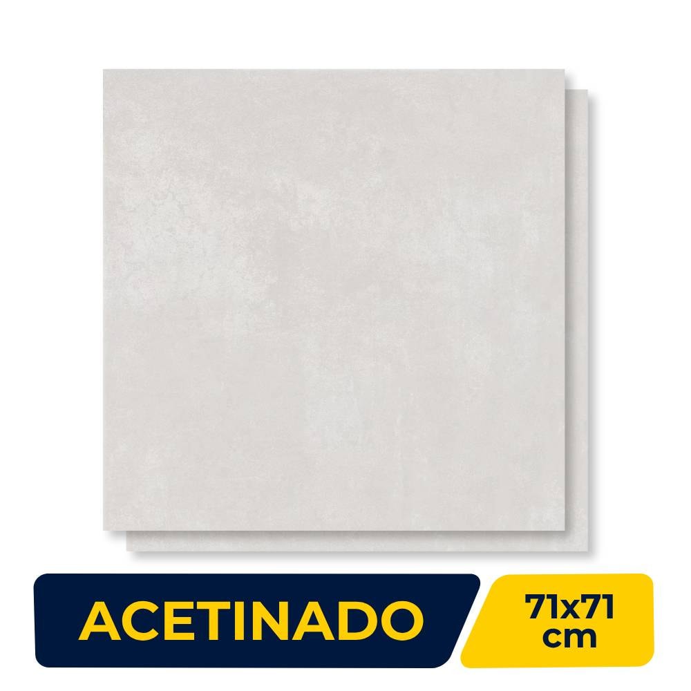 Piso Cerâmico Acetinado 71x71cm Caixa 2,52m² Duragres Alvorada Cinza In Retificado