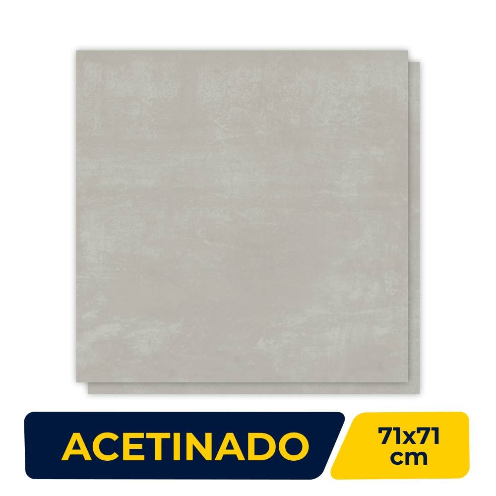 Piso Cerâmico Acetinado 71x71cm Caixa 2,52m² Duragres Alvorada Grafite In Retificado