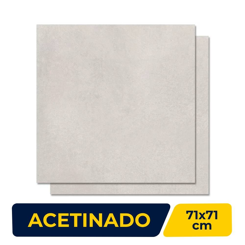 Piso Cerâmico Acetinado 71x71cm Caixa 2,52m² Duragres Copan Cinza In Retificado