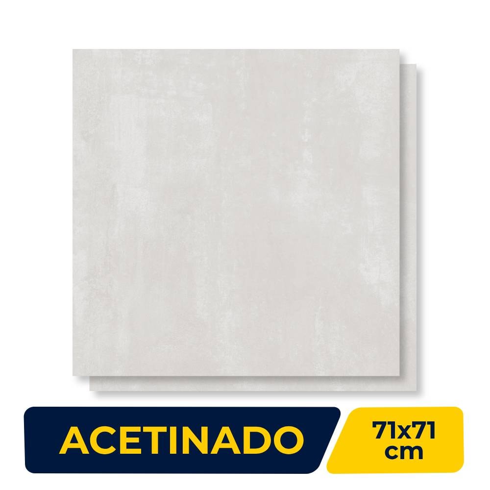 Piso Cerâmico Acetinado 71x71cm Caixa 3,02m² Duragres Alvorada Cinza Retificado - 2972-A