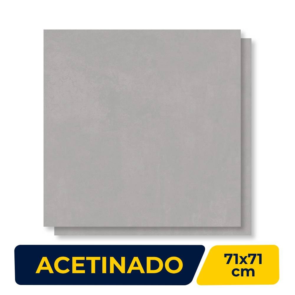 Piso Cerâmico Acetinado 71x71cm Caixa 3,02m² Duragres Alvorada Grafite Retificado - 2975