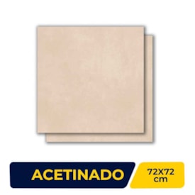 Piso Cerâmico Acetinado 72x72cm Caixa 2,59m² Savane Urbam Bege Retificado - 72111041