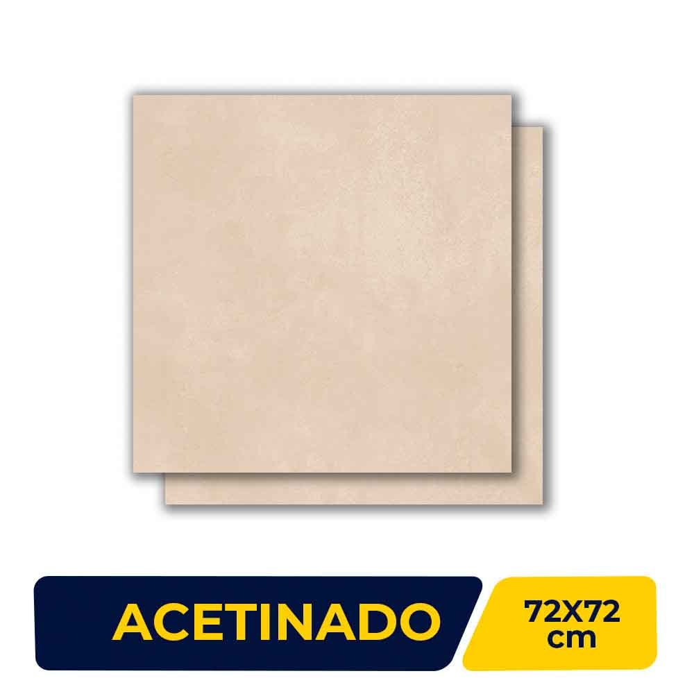 Piso Cerâmico Acetinado 72x72cm Caixa 2,59m² Savane Urbam Bege Retificado - 72111041