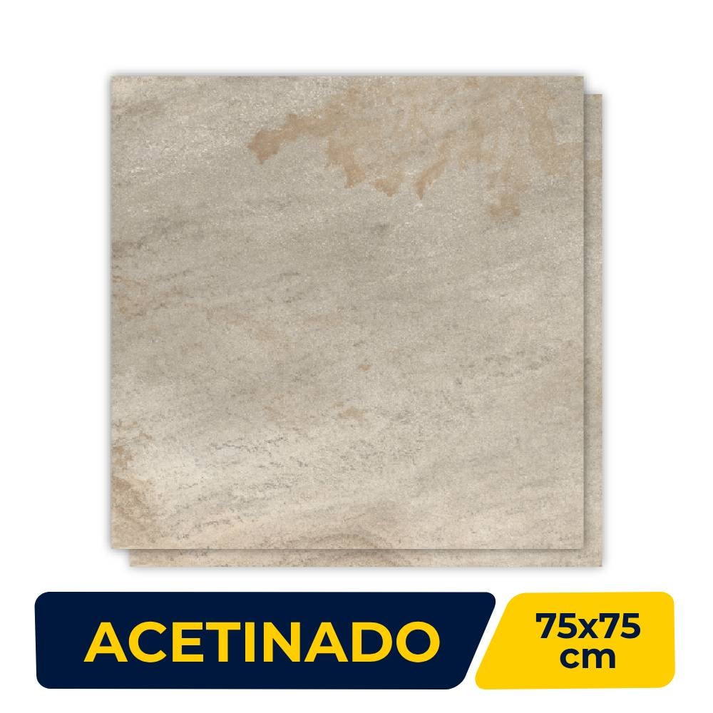 Piso Cerâmico Acetinado 75x75 Caixa 2,84²m Lume São Tome Retificado