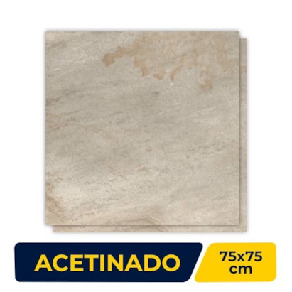 Piso Cerâmico Acetinado 75x75 Caixa 2,84²m Lume São Tome Retificado